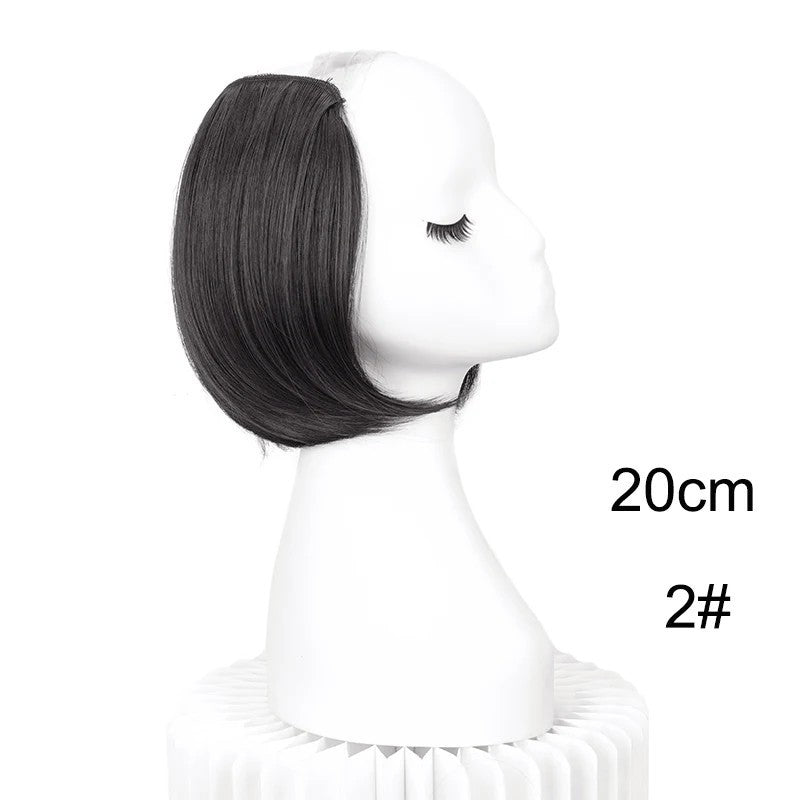 20/30cm Synthetic Short Straight Internal Buckle V-shaped Half Head 4Clips Hair Extension Invisible  Hairpiece for Women 2026