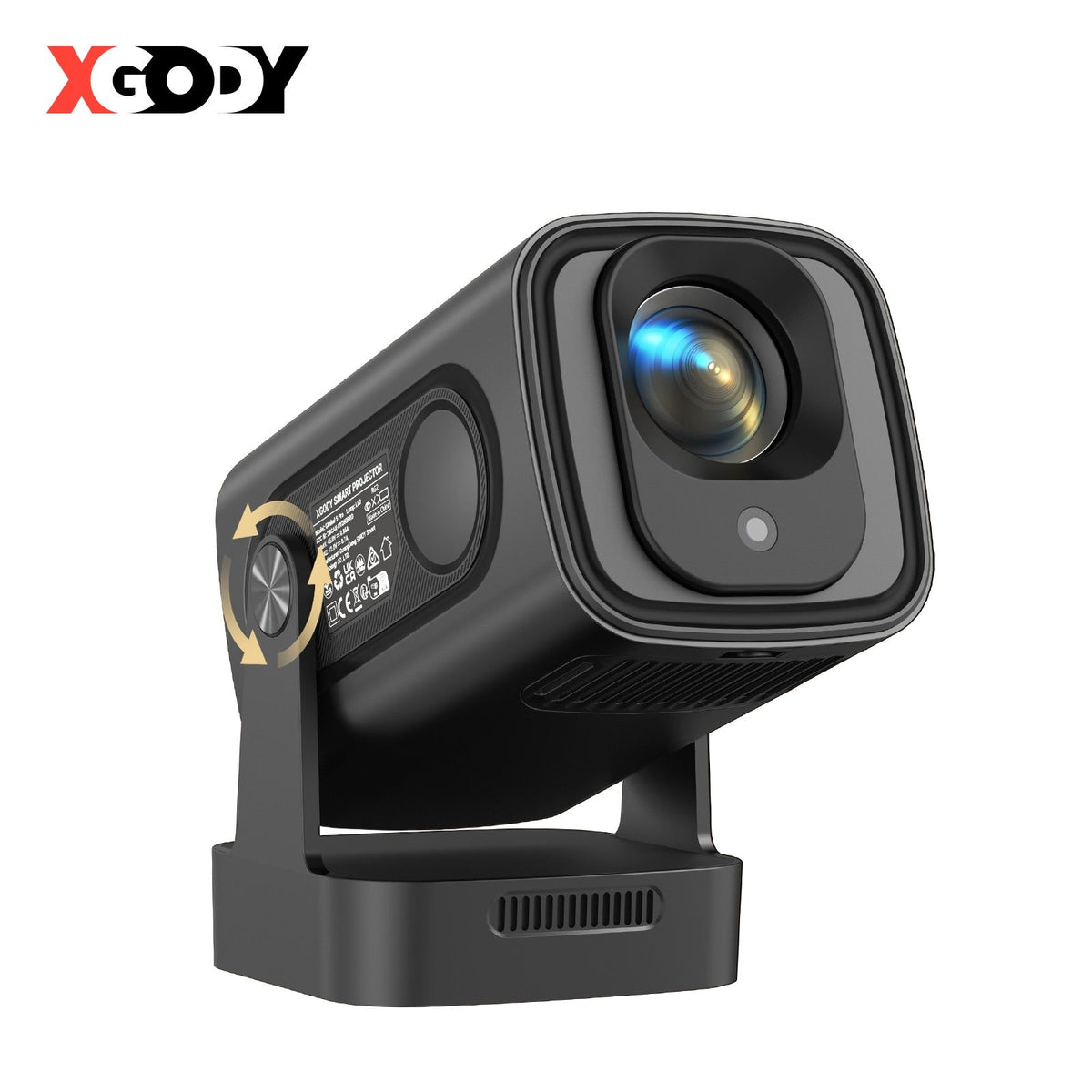 XGODY Projector 4K 350ANSI Short Throw Speaker Base Android Bluetooth WiFi Native 1080P Auto FocusHome Theater