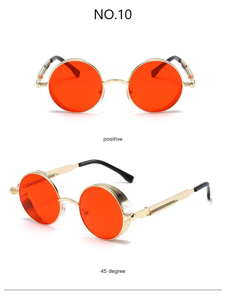 Metal Steampunk Sunglasses Men Women Fashion Round Glasses Brand Designer Vintage Sun Glasses High Quality Oculos de sol UV400