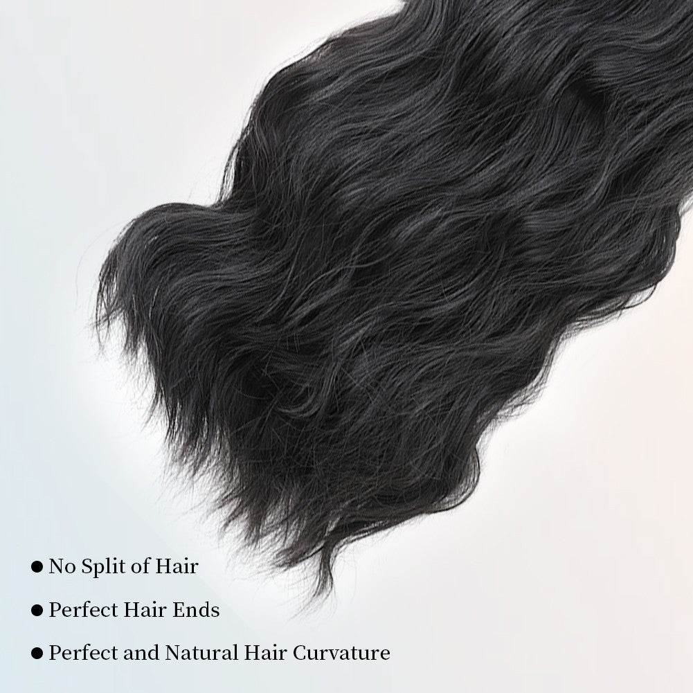Body Wave Hairstyle Synthetic Hair Extensions 4pcs/set Head   Wigs Clip Clips Hair Extensions For Women Girls