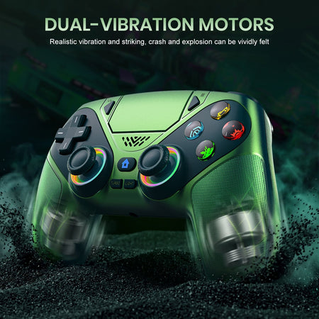 Controller For Playstation5 PS5/PS5 Pro/Slim/PC,RGB Wireless Gamepad Hall Effect Trigger Marco/Turbo Anti-Drift Game Joystick