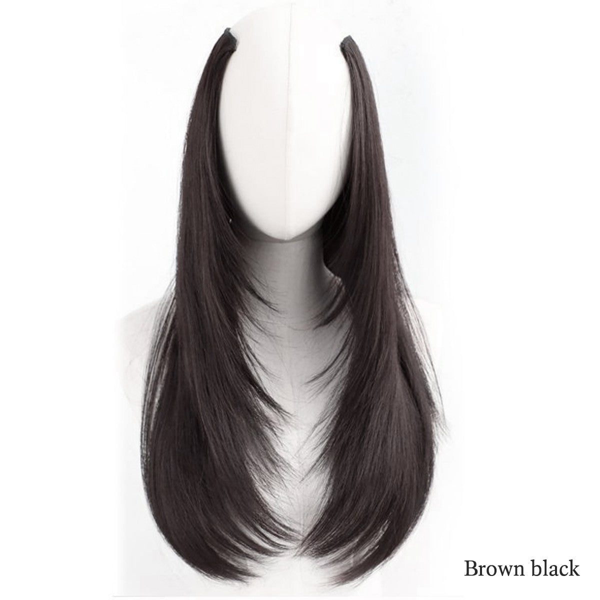 Synthetic layered V-shaped hair extension wig women's heat-resistant clip hair wig atmosphere long curly hair