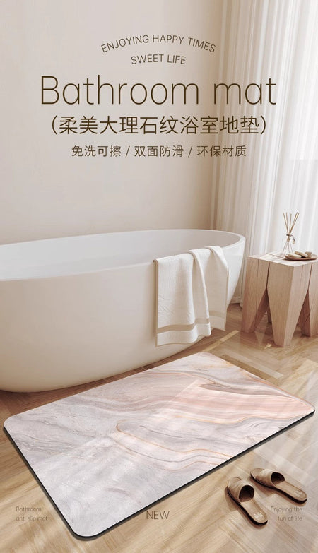 Diatomaceous Earth Bath Mat Bathroom Absorbent Foot Mats Non-Slip Shower Pad Toilet Carpet Quick Dry Entrance Doormat Washable