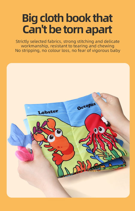 Baby Cloth Book Baby Toys 0-3 Year Old Infant Early Education Toys 6 Pages Cloth Book