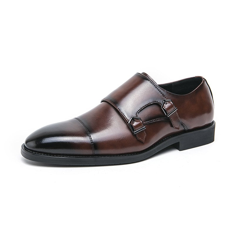 Large size men's three-point casual leather shoes men's leather business gentleman British style dress men Mengke shoes