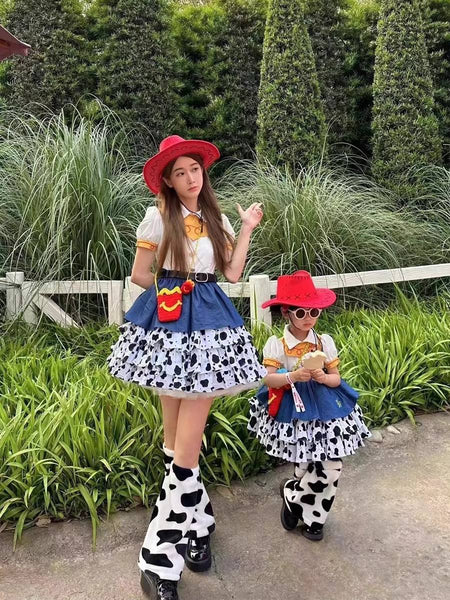 une 1st DayToy Woody, Jessie, and Buzz Lightyear Cosplay Dresses, Halloween Carnival Stage Performance Costumes, Lolita