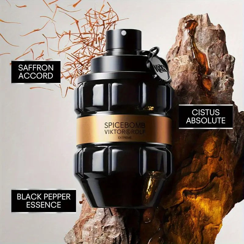 ViktorI Spice Bomb Eau de Parfum- Men's cologne, long-lasting fragrance,Woody Spice- Men'S Cologne- With Citrus and Tobacco Note