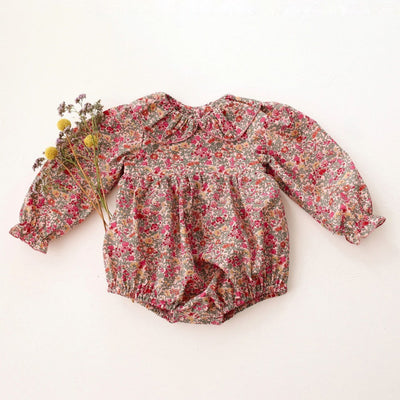 Vintage Floral Baby Girl Romper Spring Baby Girl Clothes For Wedding Party