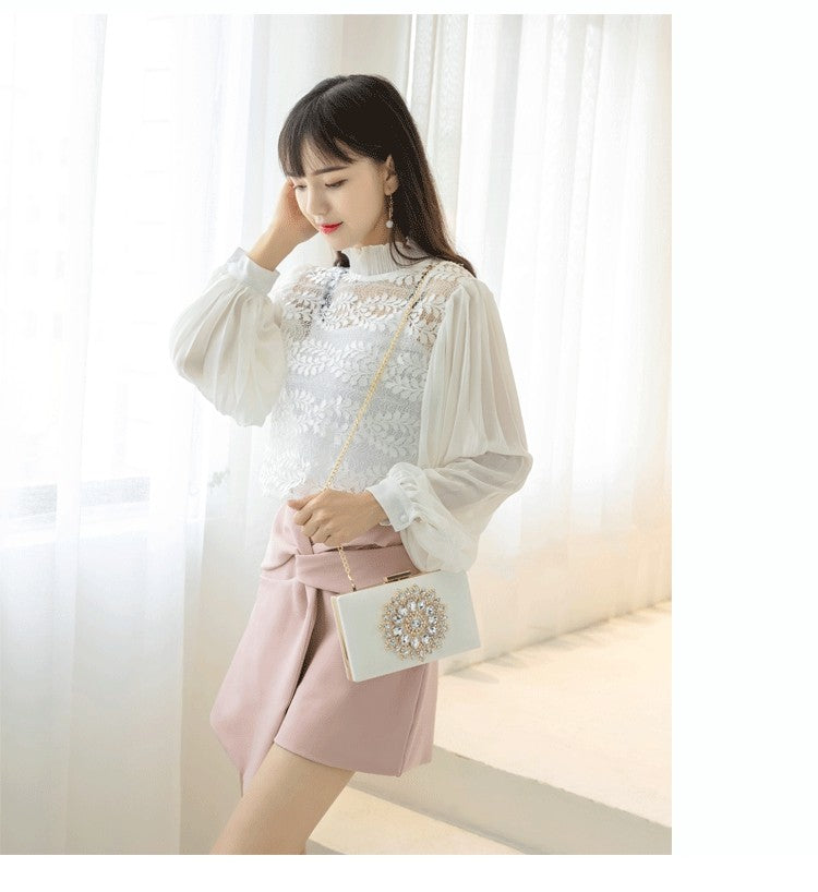 White Women Clutch Bag Wedding Clutch Purse Bridal Evening Crystal Summer Bags for Women 2021 Luxury Small Crossbody Bags