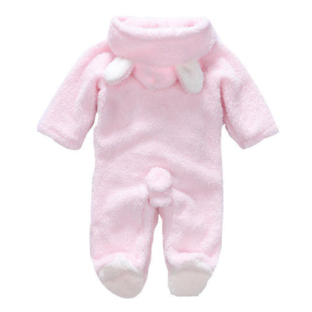 Winter Newborn Baby Plush Bodysuit Jumpsuit Cartoon Hoodies Boy Girl Romper Twins Clothes Korean version 0-12M