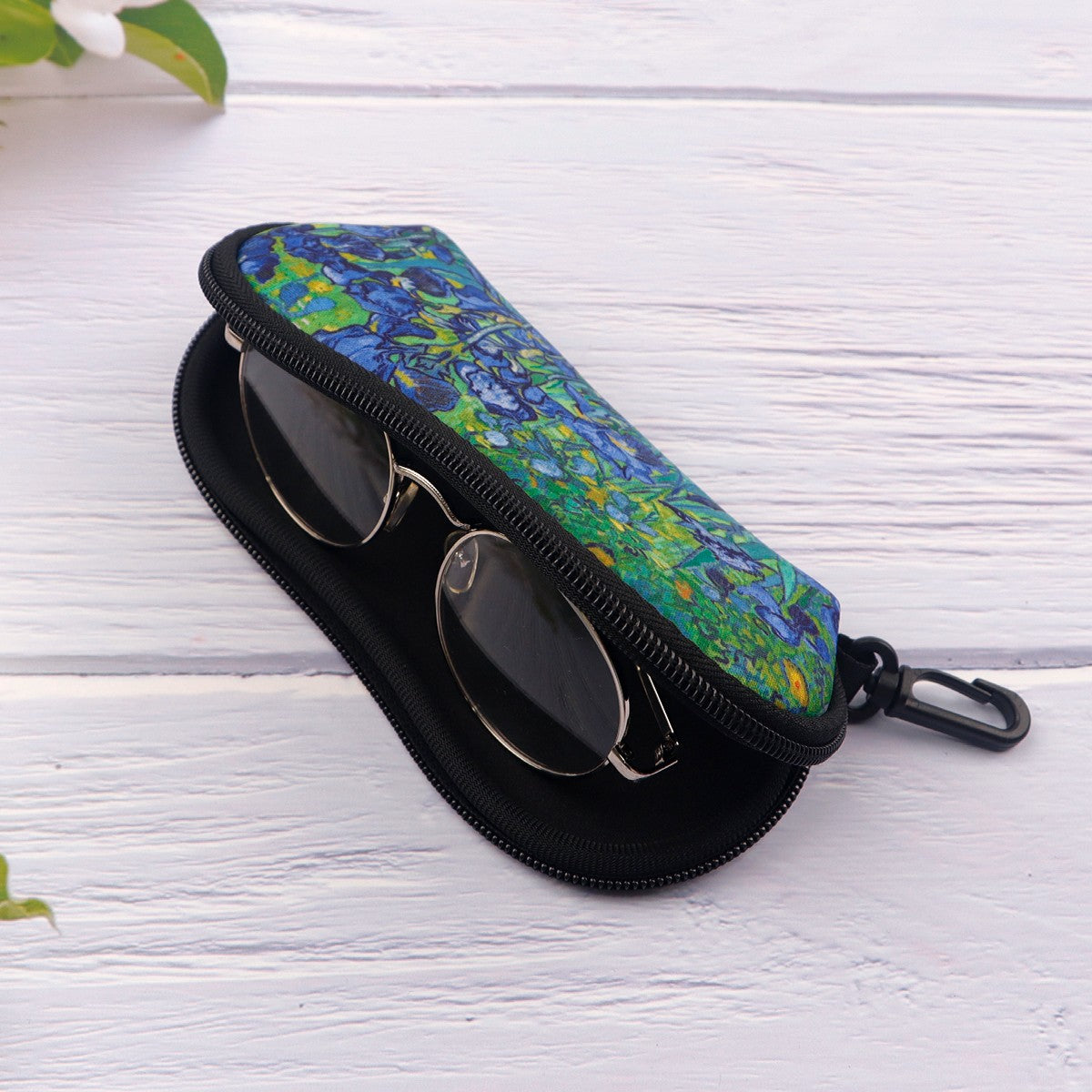 Vintage Van Gogh Sunglasses Box Glasses Soft Cloth Bags Glasses Case Women Zipper Sunglasses Bags Eyeglasses Case Eyewear Bag