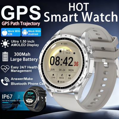 2026New Original fitness Watch G T6 Pro Smart Watch 1.50"HD AMOLED Screen GPS track Heart Rate Bluetooth Call Smartwatch for Men