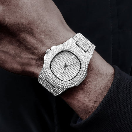 Luxury Diamond-Encrusted Hip Hop Watch Exquisite Fashion Design for Men And Women Casual Party Business Gift