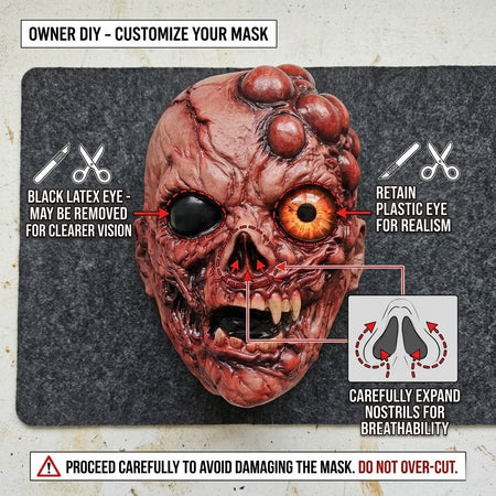 Scary Mutant Monster Full Head Latex Mask Horror Zombie Demon Cosplay Mask Halloween Party Costume Prop Realistic Creepy Masks