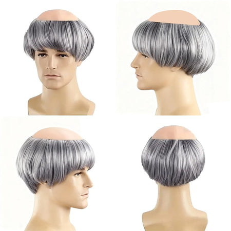 Fun Bald Cosplay Synthetic Hair Monk Wig, Novel Brown, Suitable For Halloween And Christmas-Themed Parties, 6-Inch Bald Wig