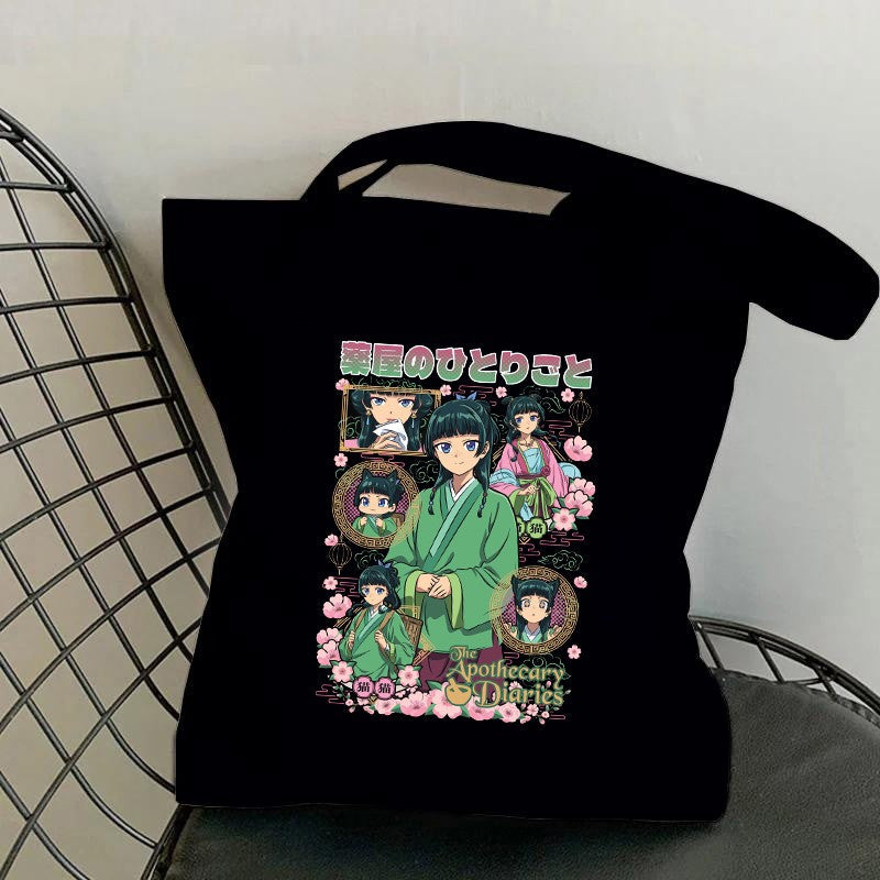 Hot Anime The Apothecary Diaries Printed Canvas Bag Messenger Bag Cute Fun Handbag Women Men Casual Tote Bag Gift