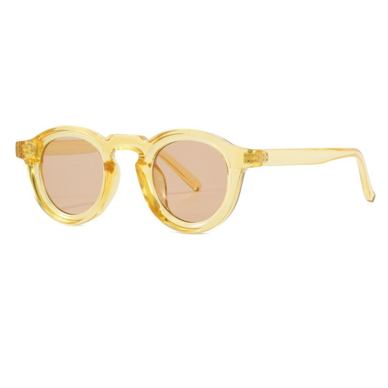 Round Sunglasses Women Men Punk Shades  Retro Trending Sun Glasses Clear Lens Frame UV400 Female Oculus Gafas