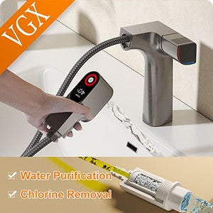 VGX Bathroom Faucets Luxury Gold Basin Mixer Sink Faucet Gourmet Washbasin Tapware Hot Cold Water Tap Brass Chrome Black Grey