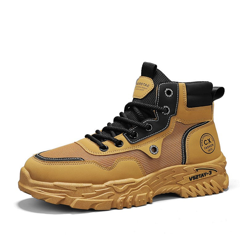 Men's work boots winter lace-up men's shoes warm safety platform size 44 Promotion designer anti-slip fashion