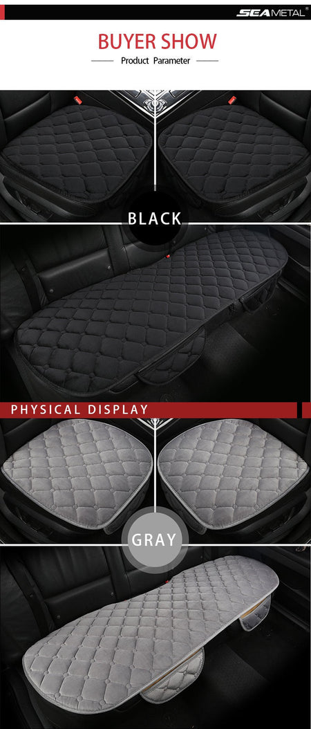 SEAMETAL Plush Car Seat Cover Anti Slip Soft Seat Cushion Auto Chair Protector Pad Universal for Sedan Suv Pick-up Truck