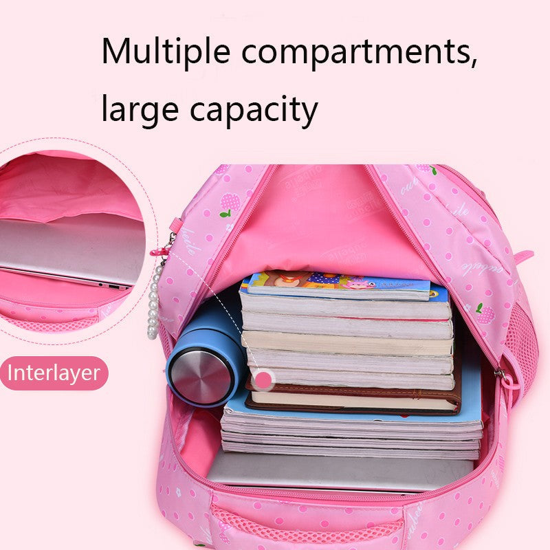 Orthopedic Primary Kid Backpack School Bags for Girls Fruit Flower Color Grades 1-3-6 Children's Backpack Teen Rucksack Mochila