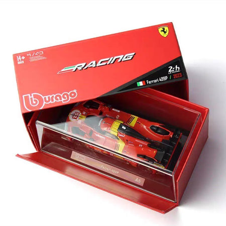 In Stock New Bburago 1:43 24h Le Mans Ferrari 499p 2024 #50 Racing Car Alloy Miniature Diecast Model Packaging Toy Model Gift