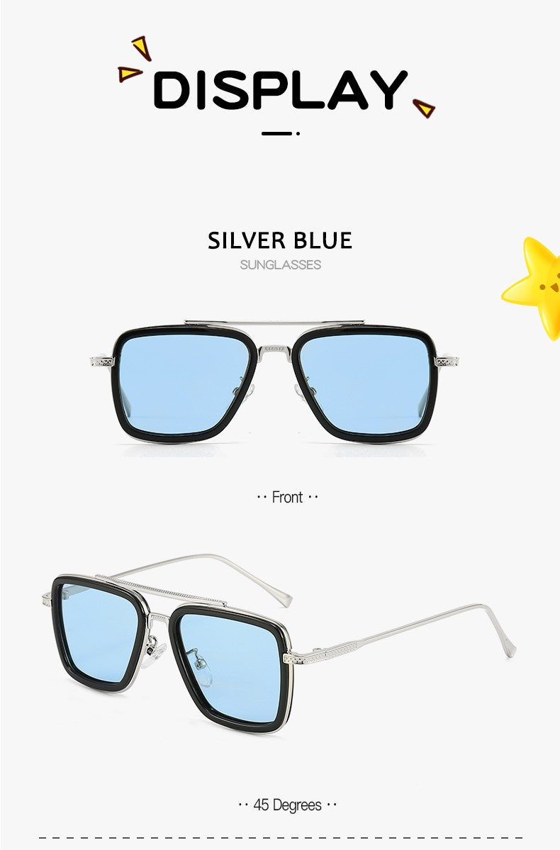 Luxury Fashion Tony Stark Style Kids Polarized Sunglasses Children Square Sun Glasses Boys Girls Oculos Retro Iron Man Glasses
