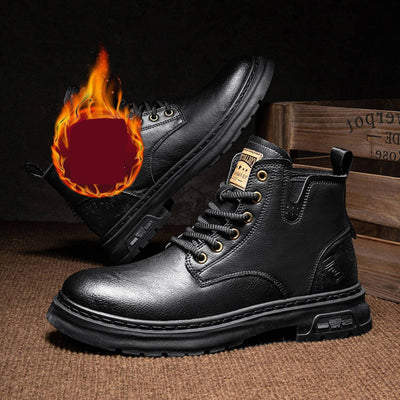 Boot Men'S Velvet Warm And Wear Thick Soled Classic And Fashionable Lace Up Ankle Boots Boots Men Wide Width Zapatos De Hombre