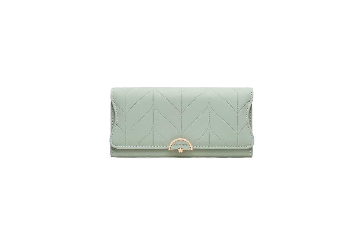 PU Fashion Long Women's Wallet Fashion Buckle New Handbag Large Capacity Fresh Wallet Wallet