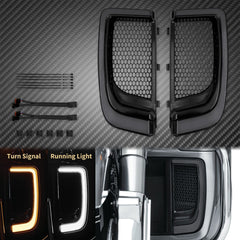 Motorcycle LED Turn Signal Light Fairing Lower Grills Black For Harley Touring Street Glide Road Glide Electra Glide FLHTK FLTRU