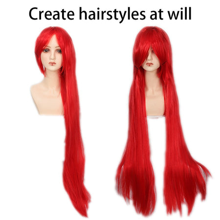 100cm Long Straight Cosplay Wig Anime Compatible Universal Omopinenet Heat Resistant Synthetic Hair Wigs + Wig Cap