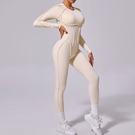 One-piece Yoga Jumpsuit Women Long Sleeved Set Quick Drying Yoga suit Gym Training Suit  Sportswear Bodysuits Women Fitness Set
