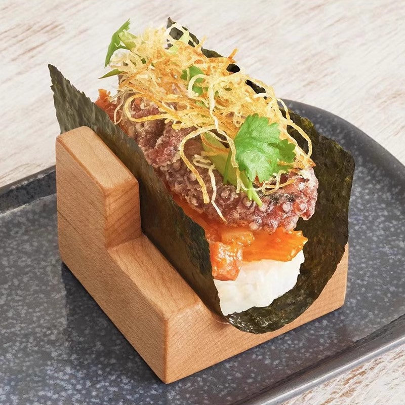 1Pc Wood Plate Cuisine Stand Sashimi Sushi Boat Japanese Sushi Rack Wooden Taco Snack Food Holder For Restaurant Hotel Home