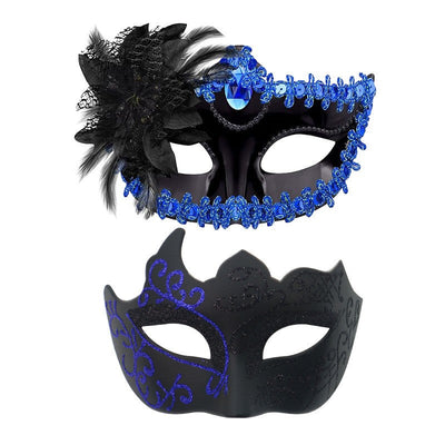 2PCS Couple Masks Sexy Painted Masquerade Mask Men Women Half Face Wedding Carnival Performance Costume Prom Parties Supplies