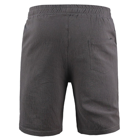 KB New Men's Cotton Linen Shorts Pants Male Summer Breathable Solid Color Linen Trousers Fitness Streetwear S-3XL