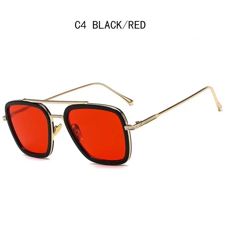 Fashion Steampunk Men Sunglasses Tony Stark Iron Man Sun Glasses Vintage Metal Eyewear Steam Punk Sunglass UV400 Male Gafas