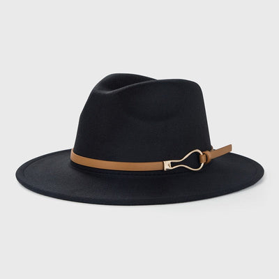 Belt Wool Fedoras Hat For Women Men Winter Autumn Warm Vintage British Style Round Bowler Caps Church Flat Brim Felt Jazz Hats