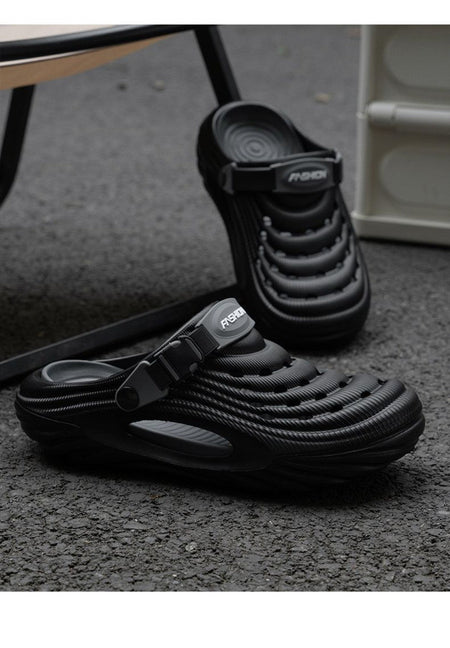 Summer New Trendy Soft Top Casual Men's Cool Slippers Versatile Fashion Two Wear Baotou Shoes