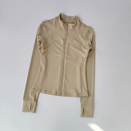 Women's Quick-Drying Long Sleeve Sports Jacket Running Training Fitness Top Gym Workout Sweatshirt - Casual Sports Coat