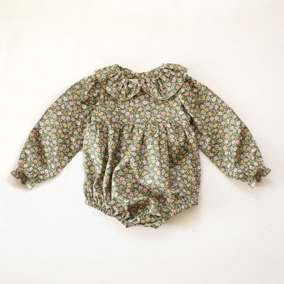 Vintage Floral Baby Girl Romper Spring Baby Girl Clothes For Wedding Party
