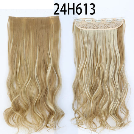Synthetic Long Straight 5 Clip In Hair Extensions 22’‘ High Resistant Temperature Fiber Black Brown Blonde Hairpiece