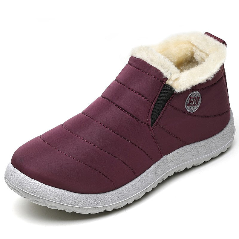 Women Boots Waterproof Winter Boots Fur Shoes Women Slip On Ankle Boots Snow Botas Mujer 2025 Winter Shoes Couple Short Boot