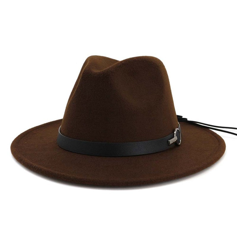QBHAT Women Men Wide Brim Wool Felt Jazz Fedora Hats Panama Style Cowboy Trilby Party formal Dress Hat Large Size Yellow white