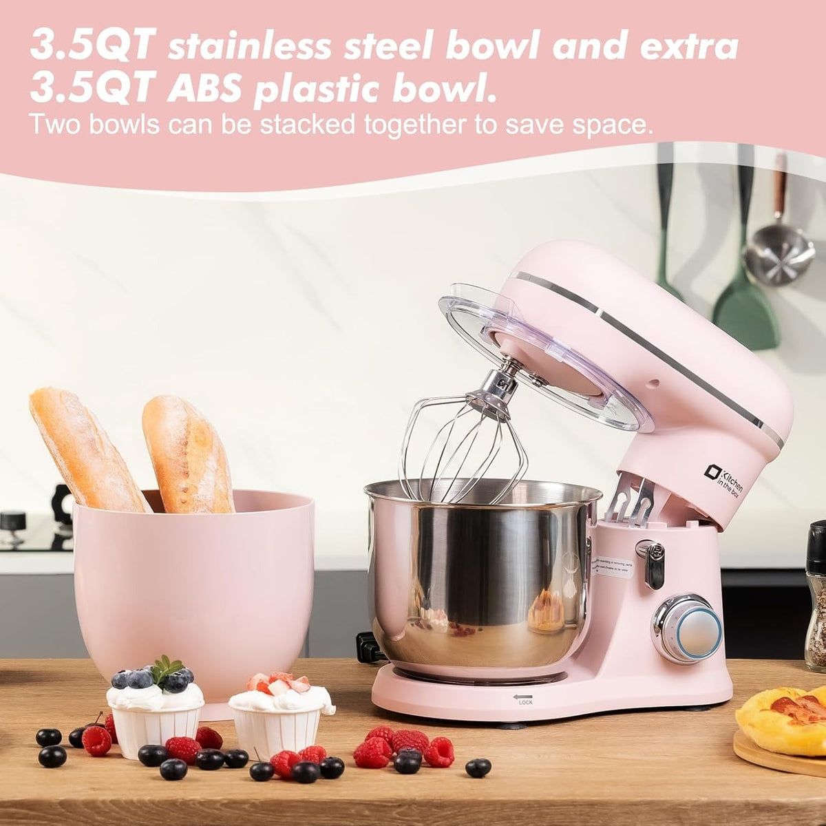 KitchenAid Stand Mixer 10-Speed Lightweight Matte Finish 3.5-Quart Bowl for Home Kitchen Use