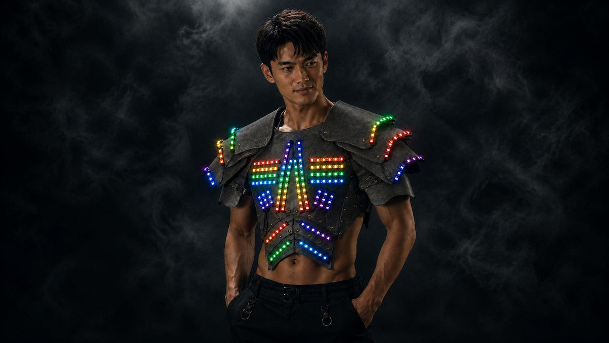 Cyber LED Glow Armor Cape – Illuminated Cosplay & Club Wear