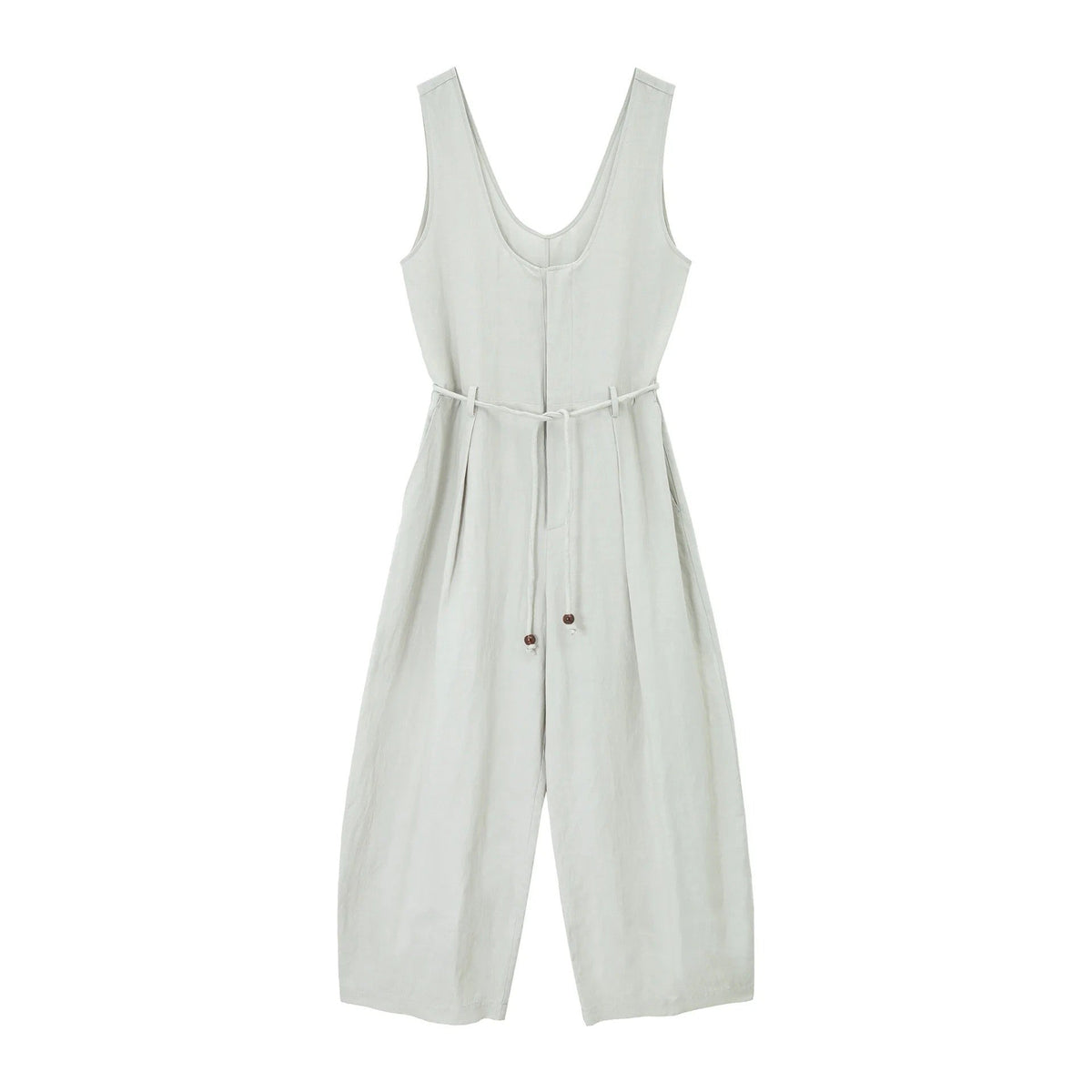 Colne U-Neck Linen Blend Vest And Knife Pleat One-Piece Pants Women's Fashion Design Sensation Tianli Material Long Pants