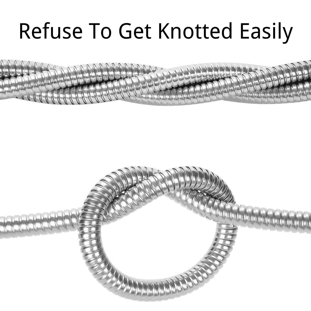 100FT 304 Stainless Steel Garden Hose Metal Heavy Duty Water Hoses with Nozzles for Yard Outdoor  Flexible Never Kink & Tangle