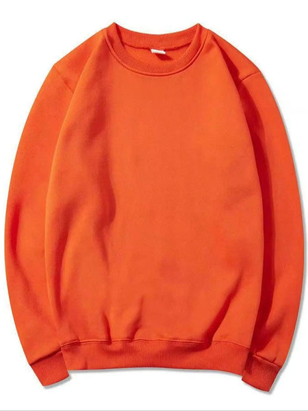 Men's Casual Loose Fleece Long Sleeve round Neck Sweatshirt Warm Sportswear for Autumn Winter Comfortable Cozy T-Shirt