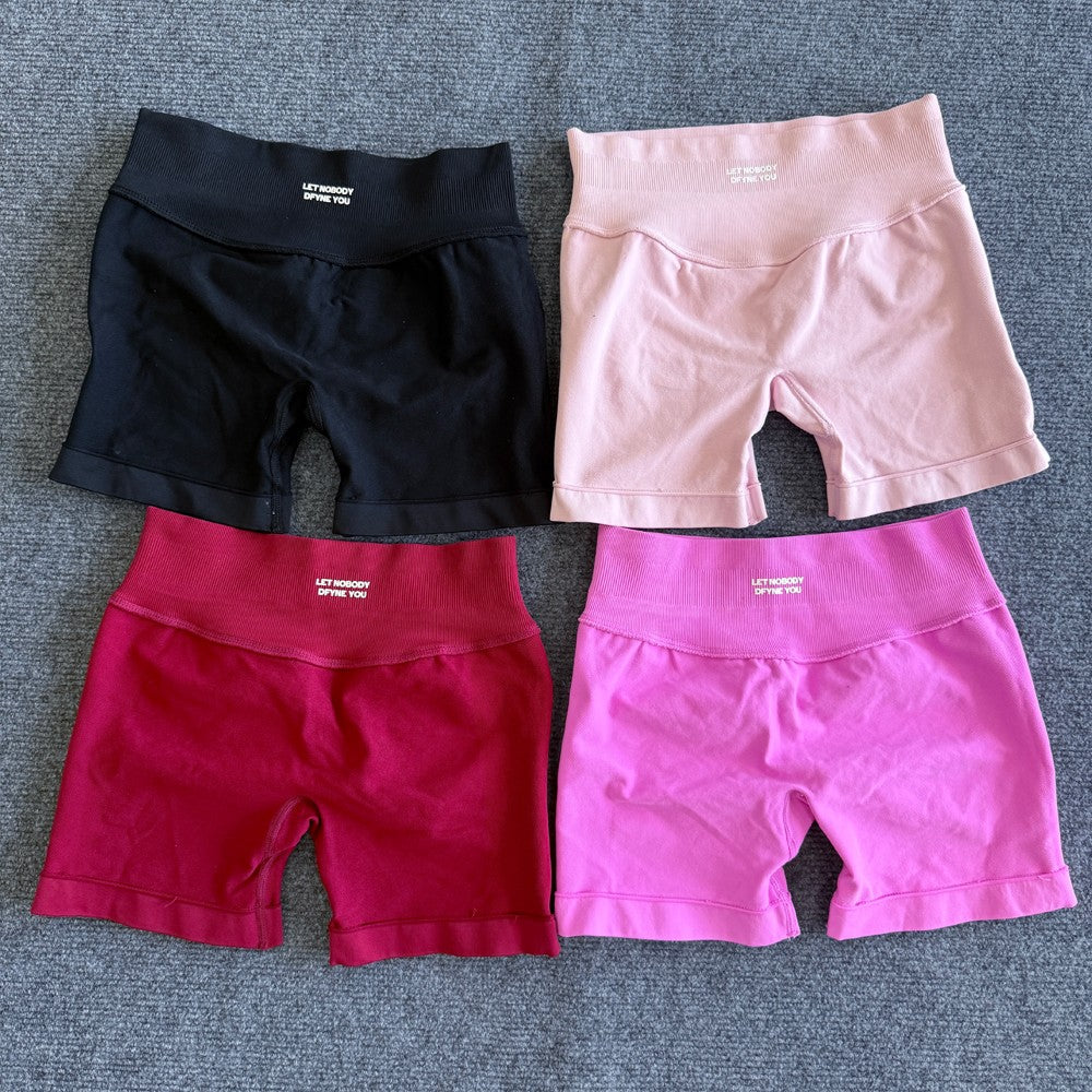 Impact Shorts with Logo Women Seamless Yoga Shorts Scrunch Bum Gym Shorts Workout Biker Short Fitness