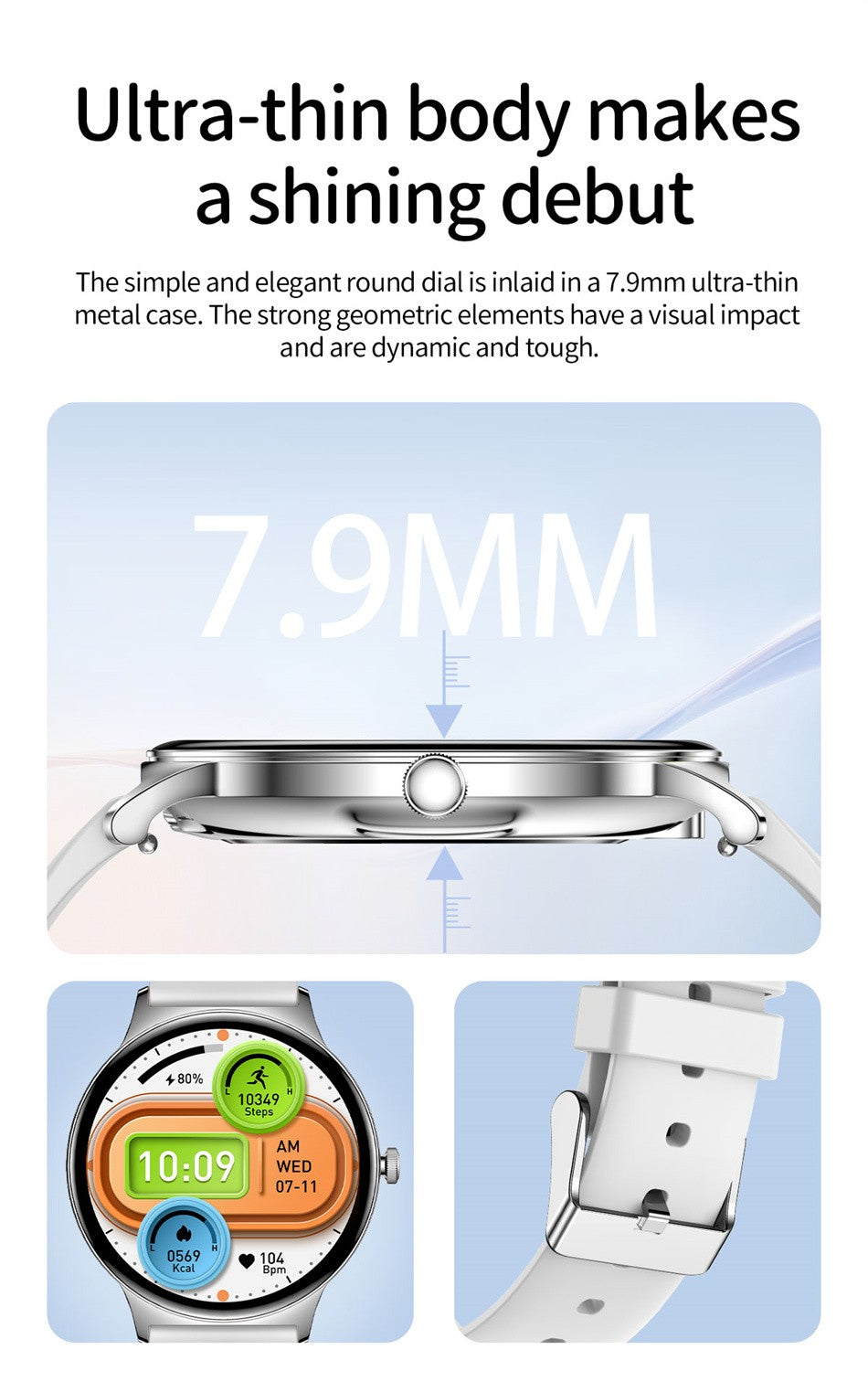 For Huawei New Ultra Slim AMOLED Smart Watch Women Screen Always Display Time Heart Rate BT Calling High-end Fashion Smartwatch